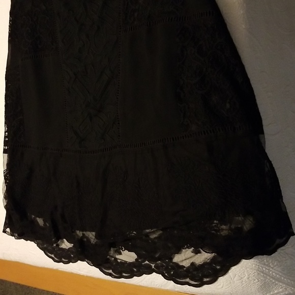 Soft Surroundings Black Lace Sleeveless Slip-on Lacey Embroidered Midi Dress - Picture 9 of 10